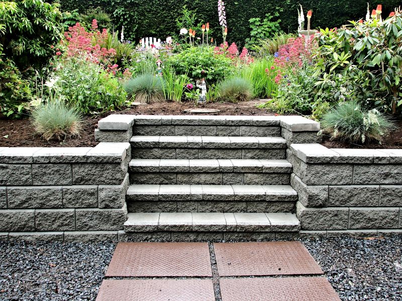 Stone Staircase with Landscaping